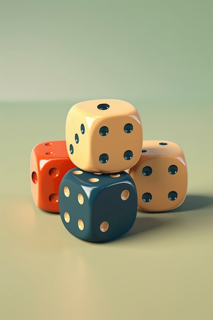 3d dice in studio