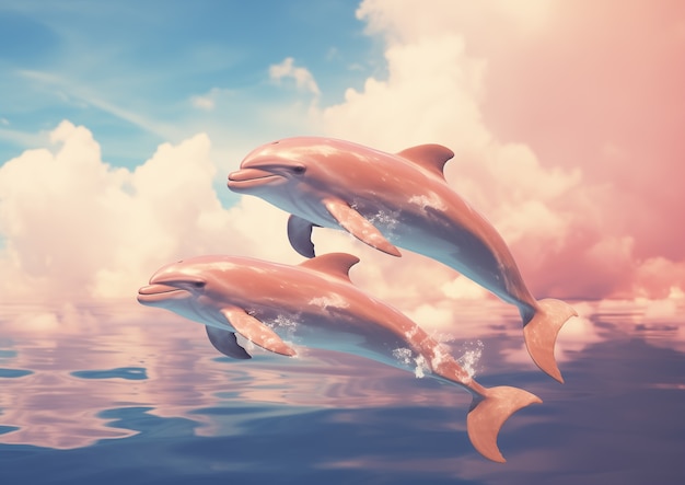 Free photo 3d dolphin outdoors