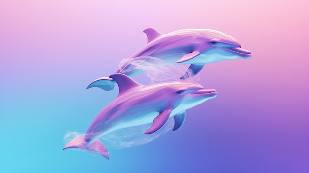 Free Photo 3d dolphin in studio