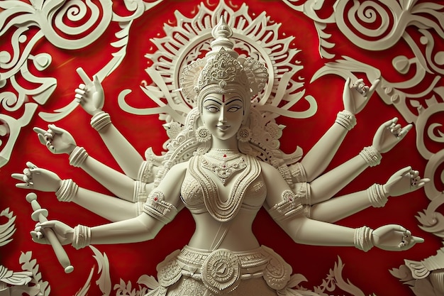 Free Photo 3d durga goddess for navratri celebration