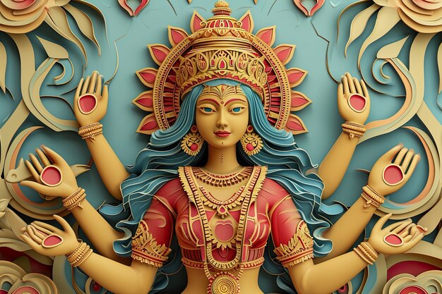 3d durga goddess for navratri celebration