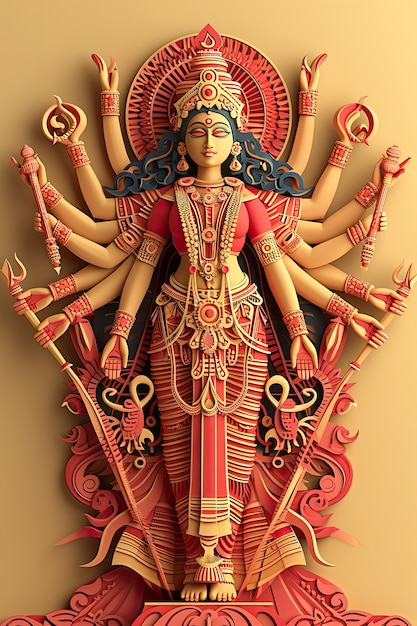 3d durga goddess for navratri celebration