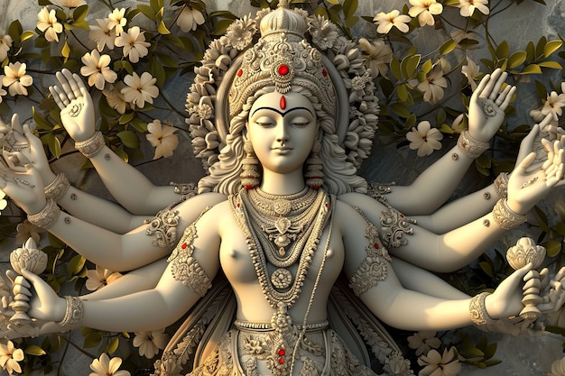 Free photo 3d durga goddess for navratri celebration