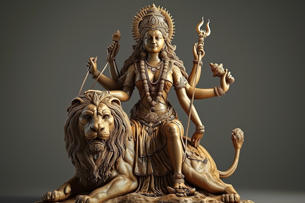 Free photo 3d durga goddess for navratri celebration