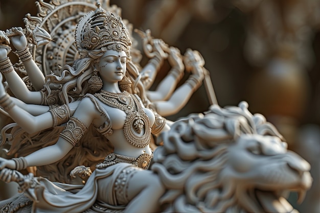 Free photo 3d durga goddess for navratri celebration