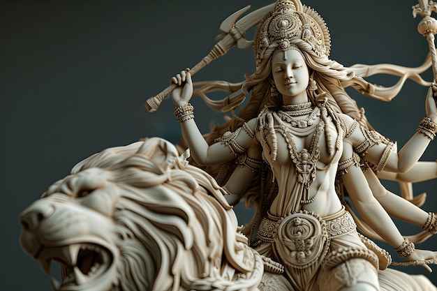 Free photo 3d durga goddess for navratri celebration