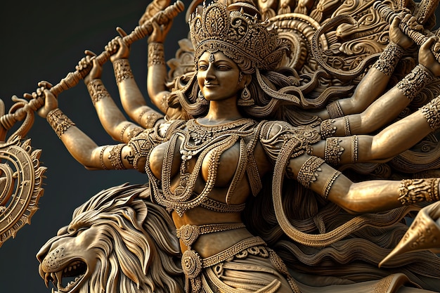 Free Photo 3d durga goddess for navratri celebration