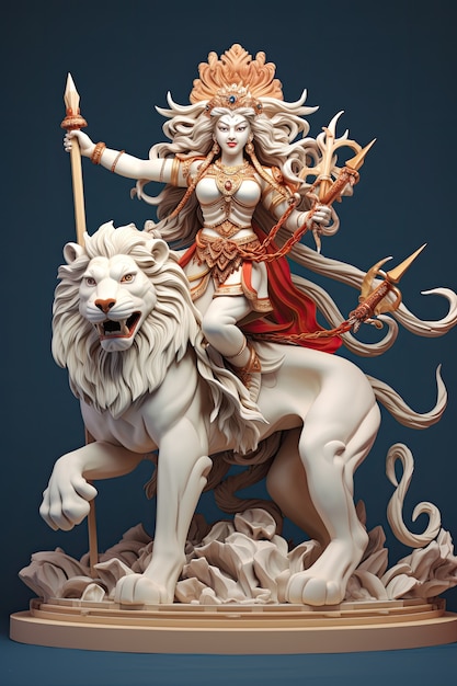 Free Photo 3d durga goddess for navratri celebration