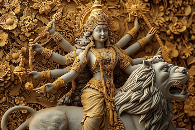 Free Photo 3d durga goddess for navratri celebration