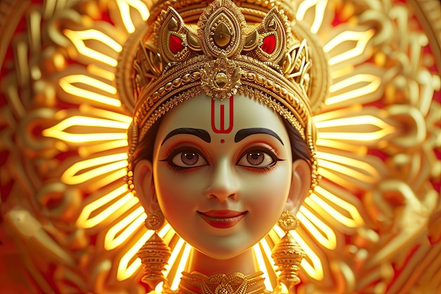 Free photo 3d durga goddess for navratri celebration