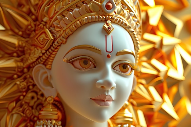 Free photo 3d durga goddess for navratri celebration