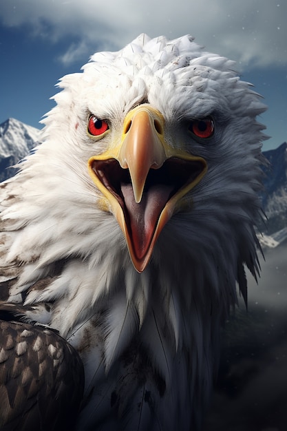 3d eagle rendering portrait