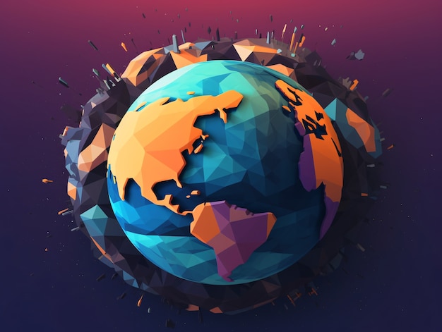 Free Photo 3d earth planet shape