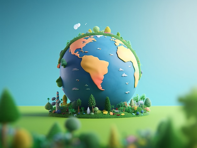 Free Photo 3d earth planet shape