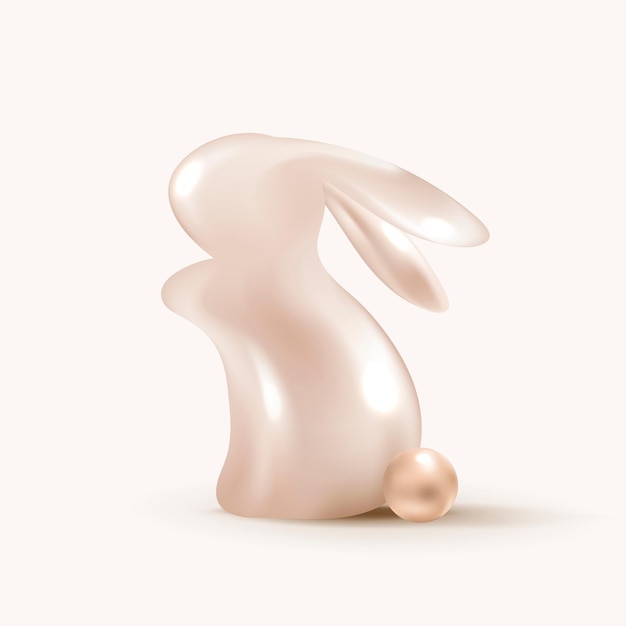 Free photo 3d easter bunny in luxury rose gold holidays celebration theme