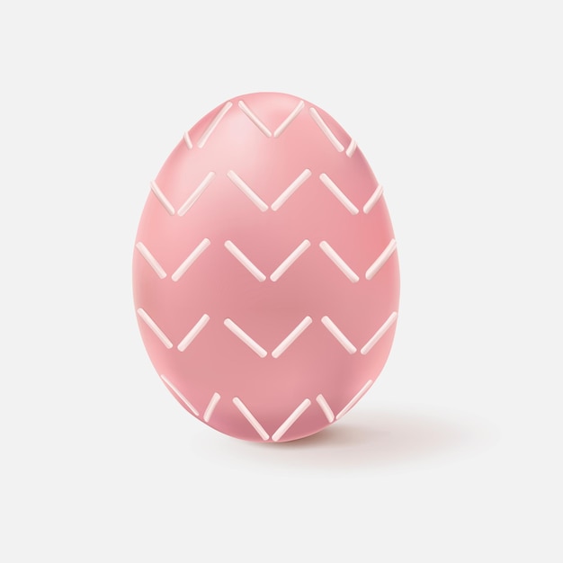 Free photo 3d easter egg pink with zig zag pattern