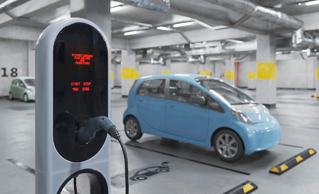 Free photo 3d electric car charging