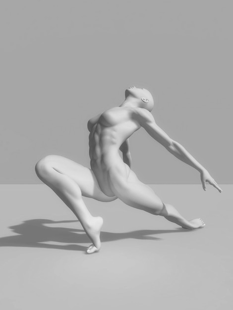 3D female figure in ballet pose