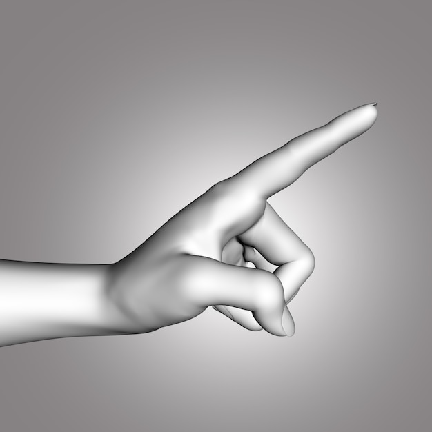 Free Photo 3d female hand with pointing finger