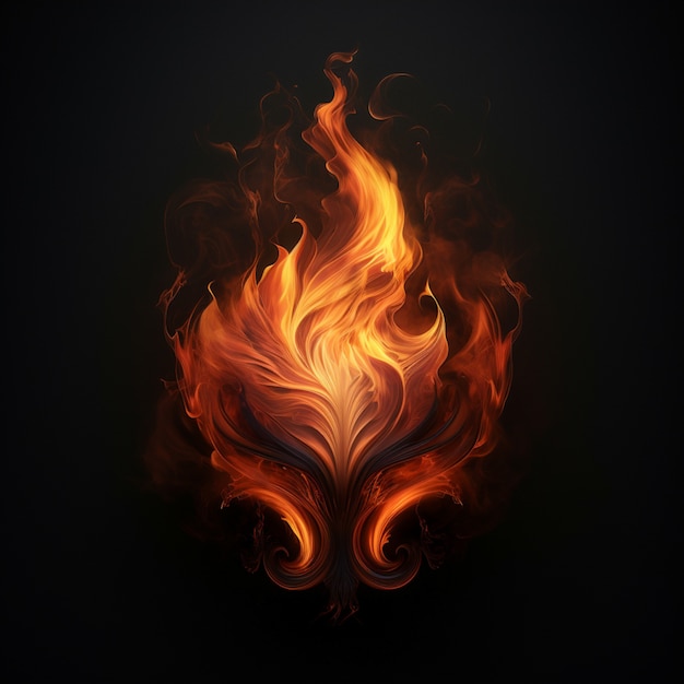 Free photo 3d fire with flames