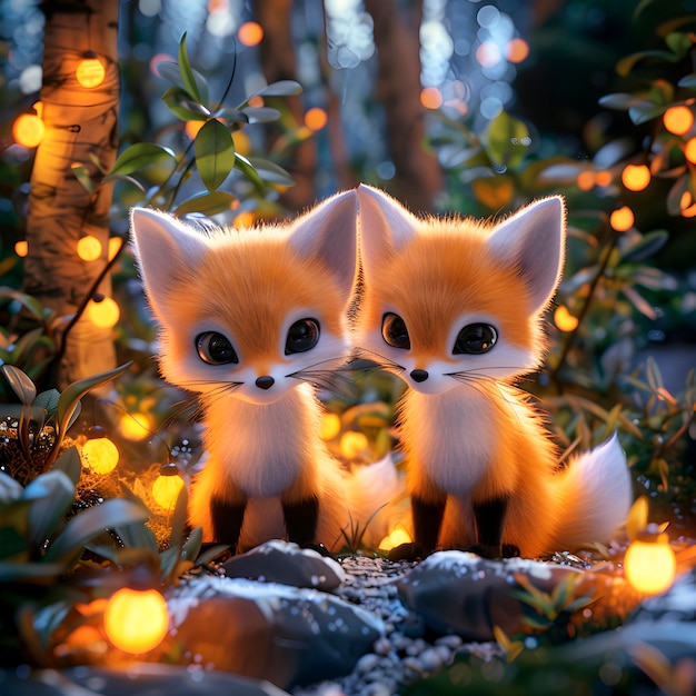 Free Photo 3d fox cartoon illustration