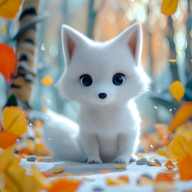 Free Photo 3d fox cartoon illustration