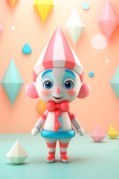 Free photo 3d fun  carnival character