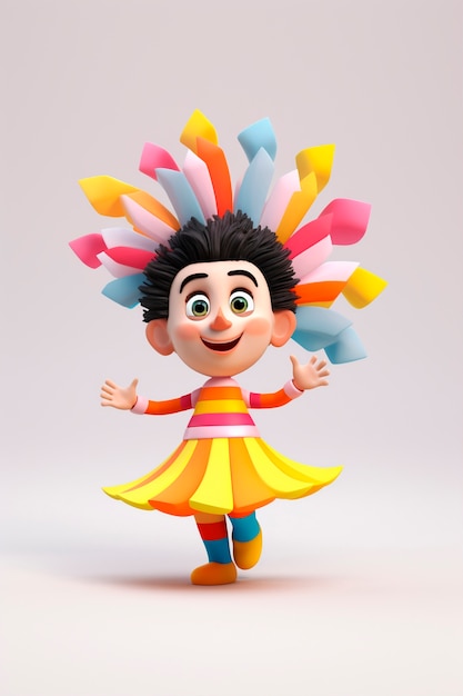 Free photo 3d fun  carnival character