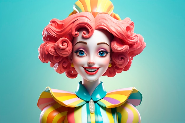 Free Photo 3d fun  carnival character