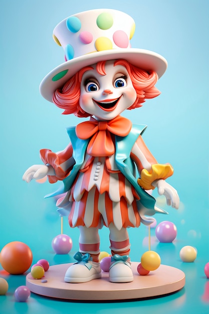 Free photo 3d fun  carnival character