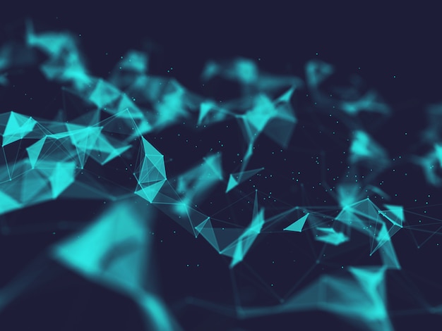 Free photo 3d futuristic abstract low poly design