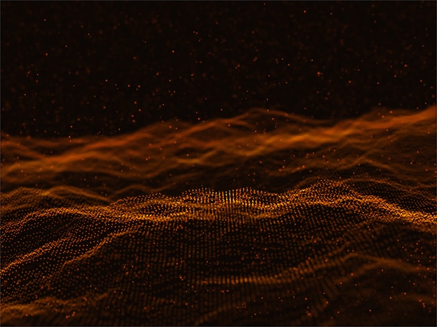 Free photo 3d futuristic background with flowing cyber particles