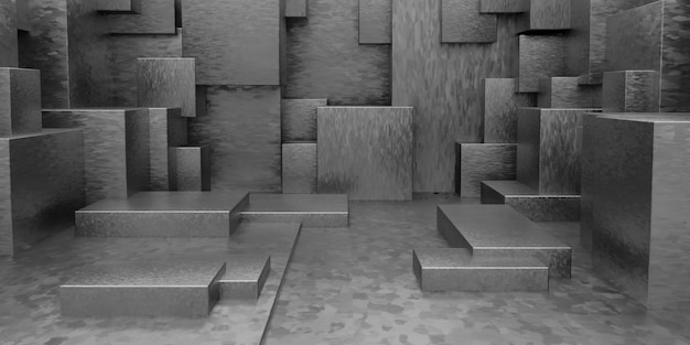 Free Photo 3d geometric abstract cuboid wallpaper background