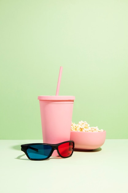 3d glasses with drink cup