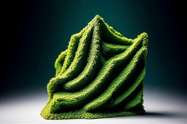 3d green moss on abstract shape