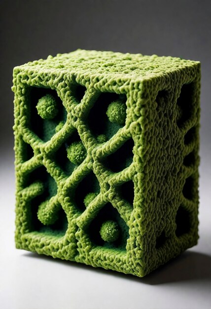 3d green moss on abstract shape