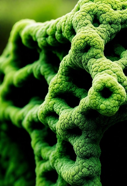 3d green moss on abstract shape