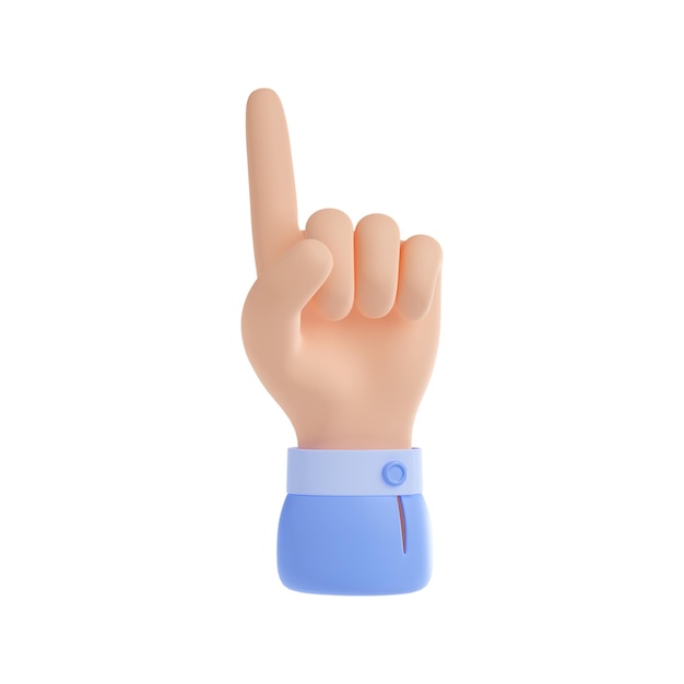 Free Photo 3d hand gesture with pointer finger raised up