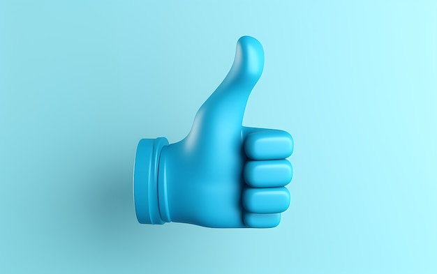 Free photo 3d hand showing thumbs up gesture