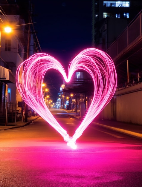 Free photo 3d heart shape with bright motion blur effect