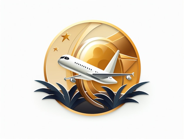 Free Photo 3d icon for travel with airplane