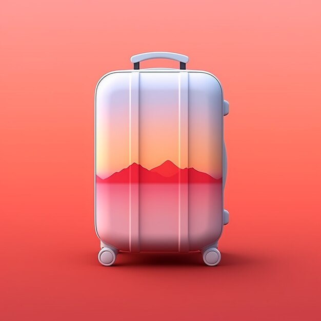 3d icon for travel with luggage