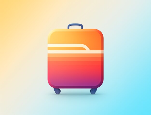 3d icon for travel with luggage