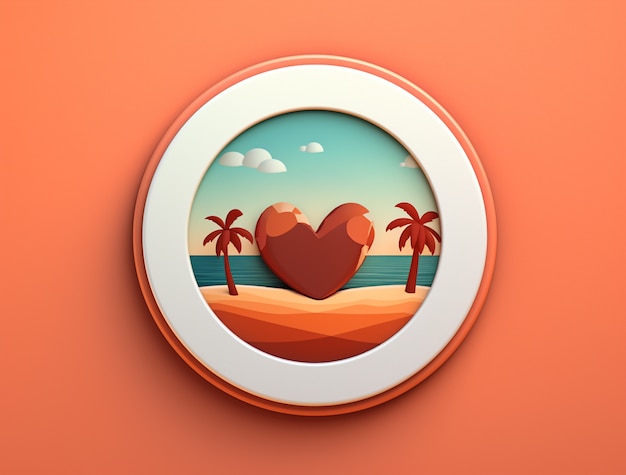 Free Photo 3d icon for traveling and vacation