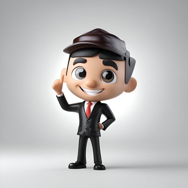 Free Photo 3d illustration of a cartoon character with a pilots cap on his head