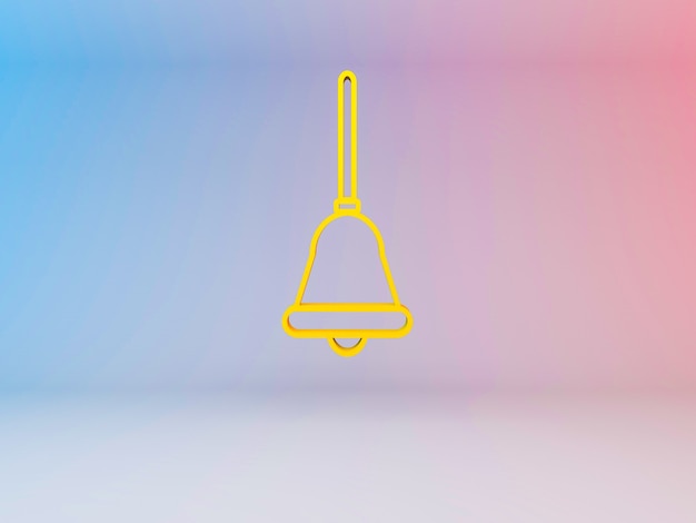 3d illustration of Christmas bells on a gradient background