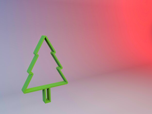 Free photo 3d illustration of a christmas tree on a gradient background