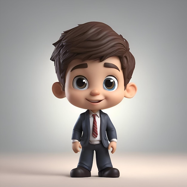 Free photo 3d illustration of a little boy with business suit and tie