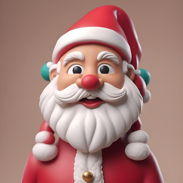 Free Photo 3d illustration of santa claus with red hat and white beard