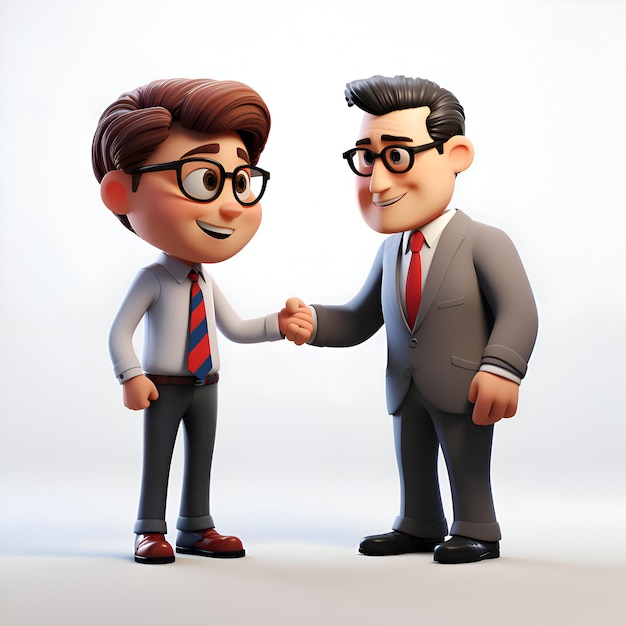 Free photo 3d illustration of two businessmen shaking hands standing on white background